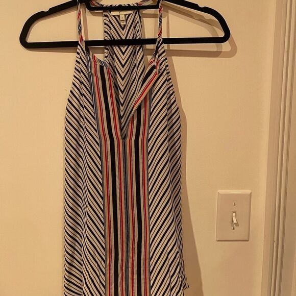 Joie Tops - Joie pink, white & navy blue silk tank top size Small!